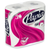 Туалетная бумага PAPIA 3сл., белая (1уп=4рул)