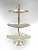 Подставка 3 яруса овальная (металл) 59x29,5х94см серебряный