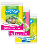 Салфетки ВИСКОЗНЫЕ 3шт 34х38см Чистюля