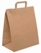 Пакет-сумка крафт 32+18х32см, 80г/м2, с плоскими ручками (1уп=10шт)