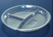 Тарелка пластиковая 3-х секционная прозрачная Д-200мм плотная (1уп=50шт)