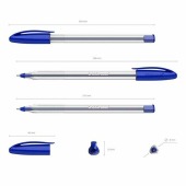Ручка шариковая EK U-108 Classic Stick, 1,0мм, синяя